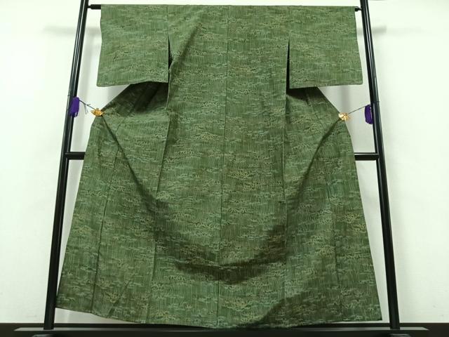 平和屋着物▽本場大島紬 単衣 樹林文 正絹 逸品 AAAZ5714jh