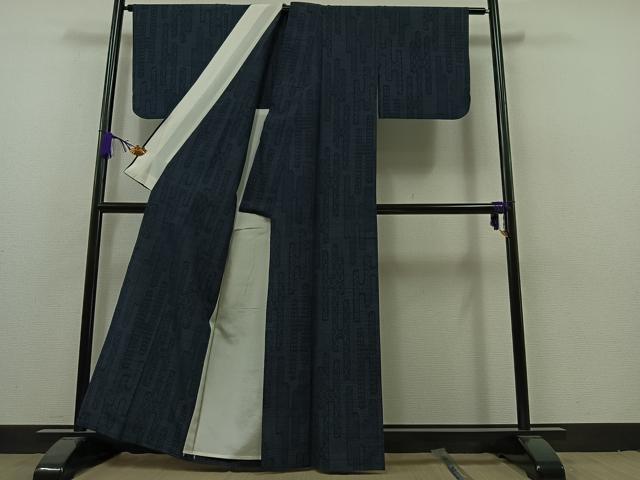 平和屋着物▽上質な紬 単衣 80亀甲 壺垂れ花文 正絹 逸品 AAAZ5715jh