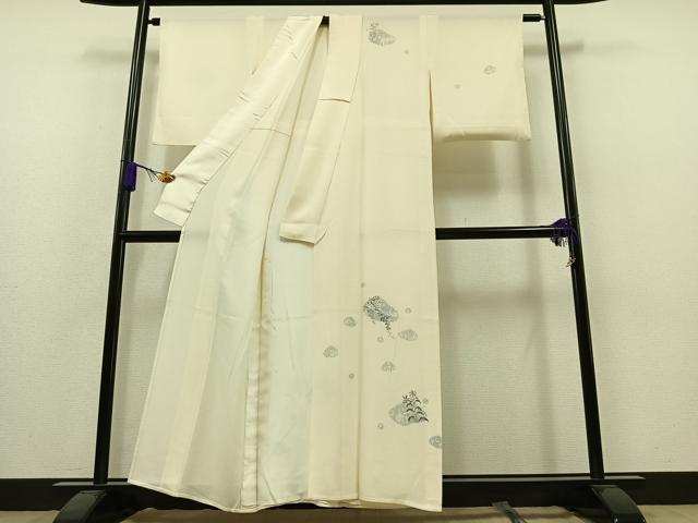 平和屋着物▽訪問着 単衣 貝合わせ花文 正絹 逸品 AAAZ5719jh