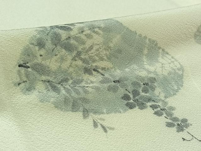 平和屋着物▽訪問着 単衣 貝合わせ花文 正絹 逸品 AAAZ5719jh