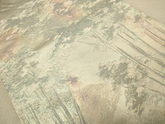 平和屋着物◎六通柄袋帯 ふるさと 銀糸 正絹 逸品 AAAZ5724dt