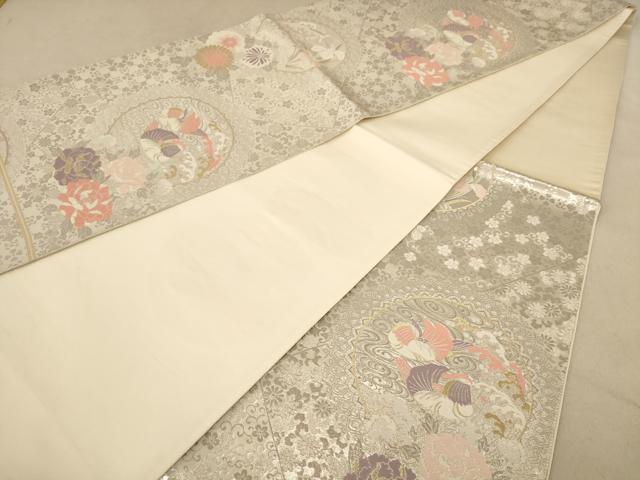 平和屋着物◎六通柄袋帯 九百新花鳥錦 金銀糸 正絹 逸品 AAAZ5729dt