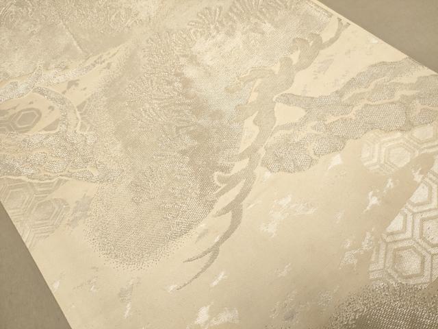 平和屋着物◎六通柄袋帯 枝松文 銀糸 正絹 逸品 AAAZ5731dt