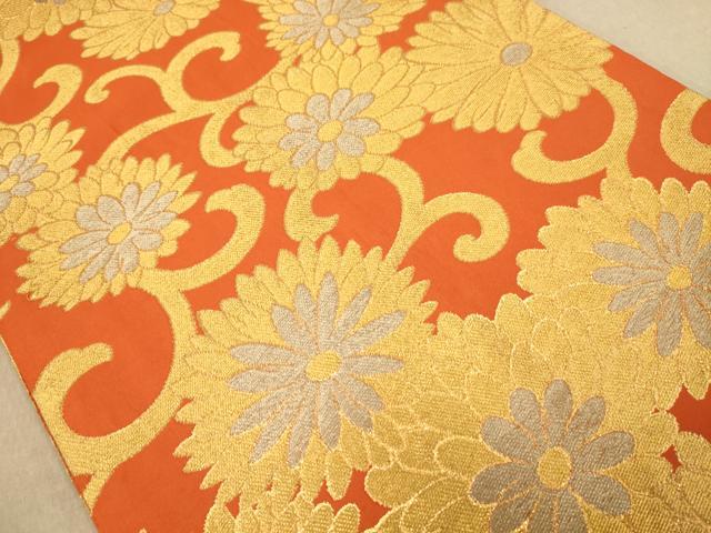 平和屋着物◎全通柄袋帯 唐草文 金銀糸 正絹 逸品 AAAZ5759dt