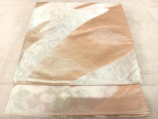 平和屋着物◎六通柄袋帯 片輪車文 銀糸 正絹 逸品 AAAZ5842yx