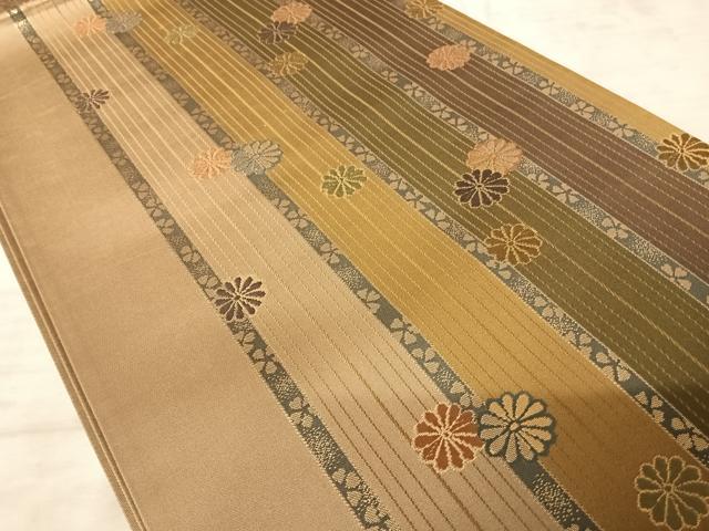 平和屋着物◎六通柄袋帯 唐織 舞花文 金糸 正絹 逸品 AAAZ5868yx