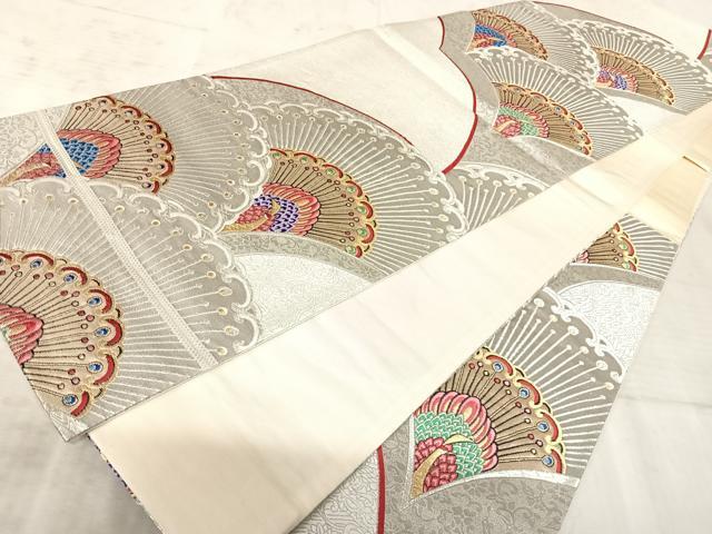 平和屋着物◎六通柄袋帯 孔雀文 金銀糸 正絹 逸品 AAAZ5922yx