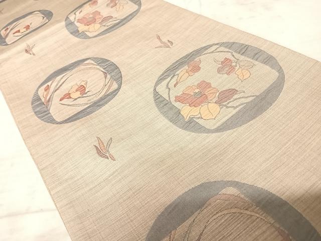 平和屋着物◎六通柄袋帯 花丸文 正絹 逸品 AAAZ5936yx