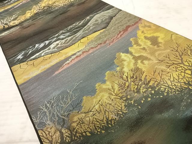 平和屋着物◎六通柄袋帯 風景文 正絹 逸品 AAAZ5952yx