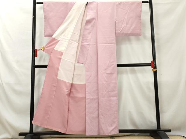 平和屋着物■色無地 立枠花唐草地紋 撫子色 洗える着物 AAAZ6082cs