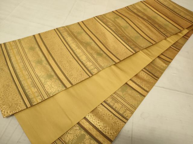 平和屋着物◎全通柄 本袋帯 名物裂 金糸 正絹 逸品 AAAZ6228cs