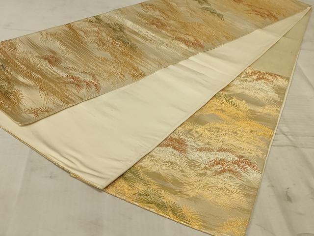 平和屋着物◎六通柄袋帯 松葉文 金糸 正絹 逸品 AAAZ6292ou