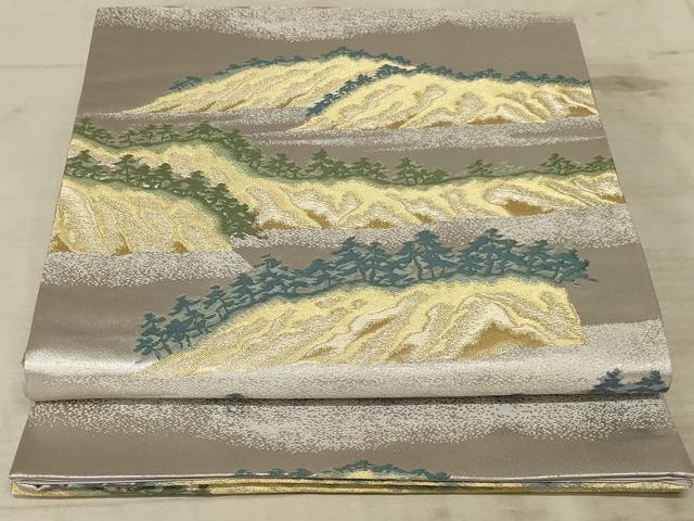 平和屋着物◎六通柄袋帯 唐織 日本山河 松島 金銀糸 正絹 逸品 AAAZ6303ou
