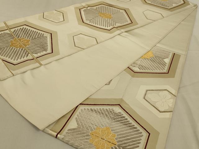 平和屋着物◎六通柄袋帯 亀甲花文 金糸 正絹 逸品 AAAZ6317ou