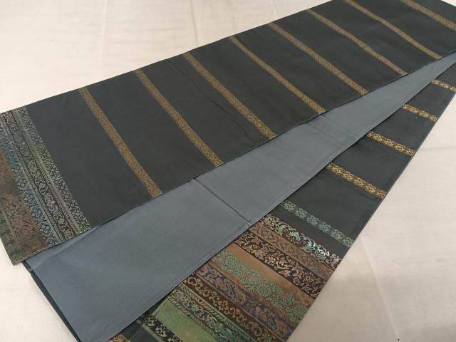 平和屋着物◎太鼓柄京袋帯 横段花文 手織引箔 正絹 逸品 AAAZ6371mw