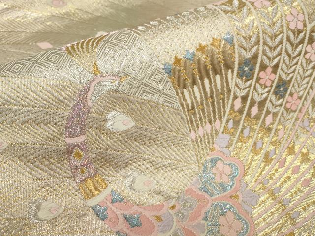 平和屋着物▼六通柄袋帯 唐織 鳳凰花文 金銀糸 正絹 逸品 AAAZ6717wj