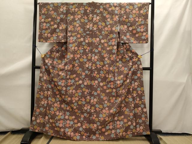 平和屋着物■小紋 楓文 洗える着物 AAAZ6729ru