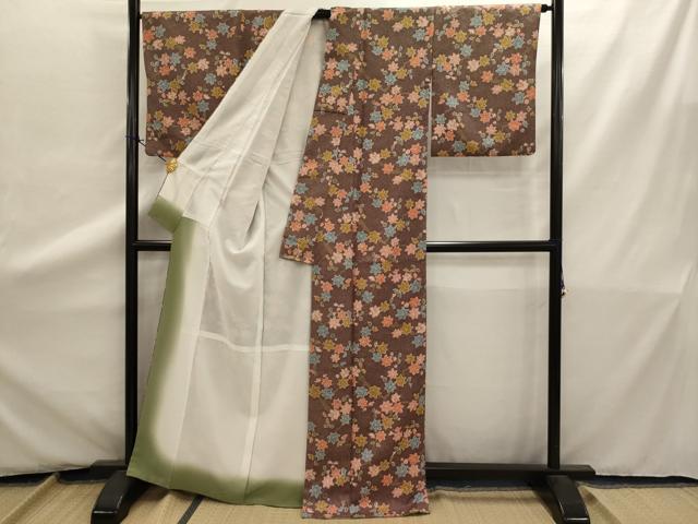 平和屋着物■小紋 楓文 洗える着物 AAAZ6729ru