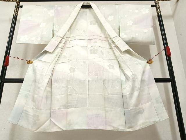平和屋着物●長襦袢 無双仕立て 桜地紋 暈し染め 正絹 逸品 AAAZ6802ph