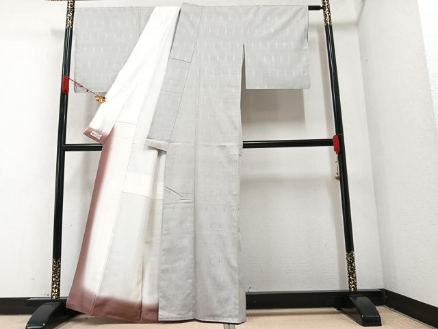 平和屋着物●紅花紬 米沢 花織 やまと誂製 正絹 逸品 AAAZ6863ph