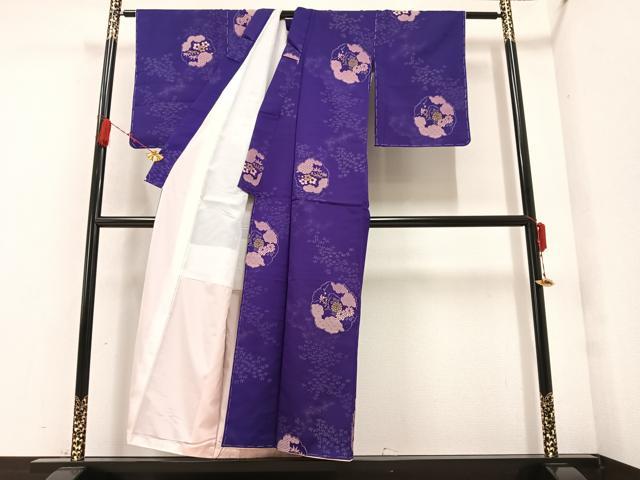 平和屋着物●セミアンティーク 小紋 草花文 正絹 逸品 未使用 AAAZ6874ph