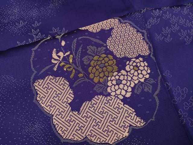 平和屋着物●セミアンティーク 小紋 草花文 正絹 逸品 未使用 AAAZ6874ph