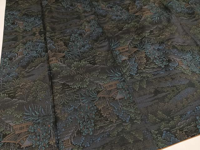 平和屋着物●本場大島紬 カタス7マルキ 風景草木文 正絹 逸品 AAAZ6876ph