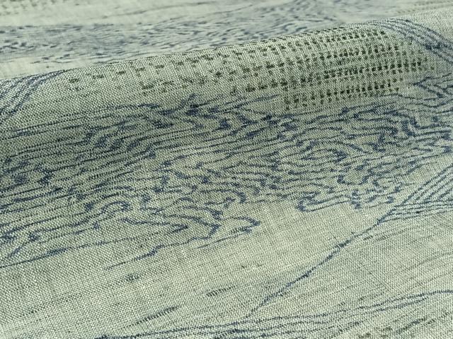 平和屋着物▽上質な紬 単衣 流水文 正絹 逸品 AAAZ7122jh