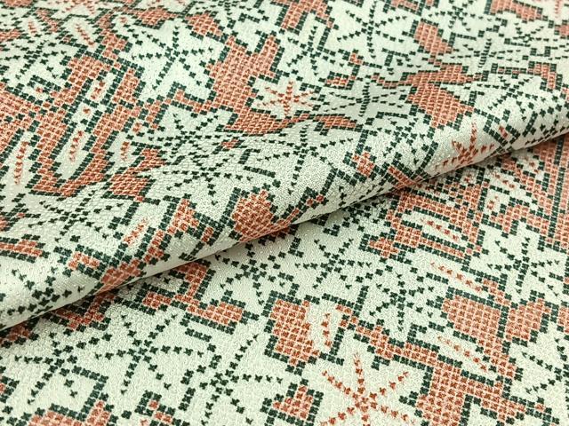平和屋着物▽小紋 単衣 楓文 洗える着物 AAAZ7127jh