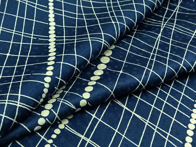 平和屋着物▽上質な小紋 単衣 網目文 正絹 逸品 AAAZ7137jh