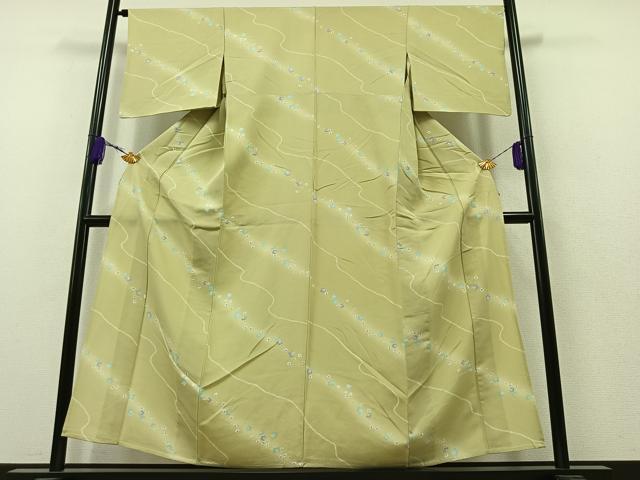 平和屋着物▽上質な小紋 単衣 舞花文 暈し染め 正絹 逸品 AAAZ7150jh