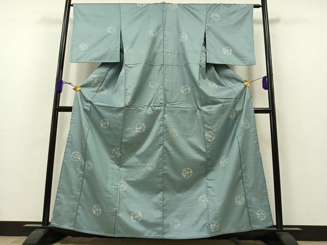 平和屋着物▽本場染大島紬 単衣 花丸文 正絹 逸品 AAAZ7152jh