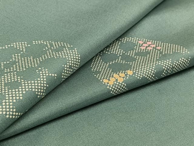 平和屋着物▽本場染大島紬 単衣 花丸文 正絹 逸品 AAAZ7152jh