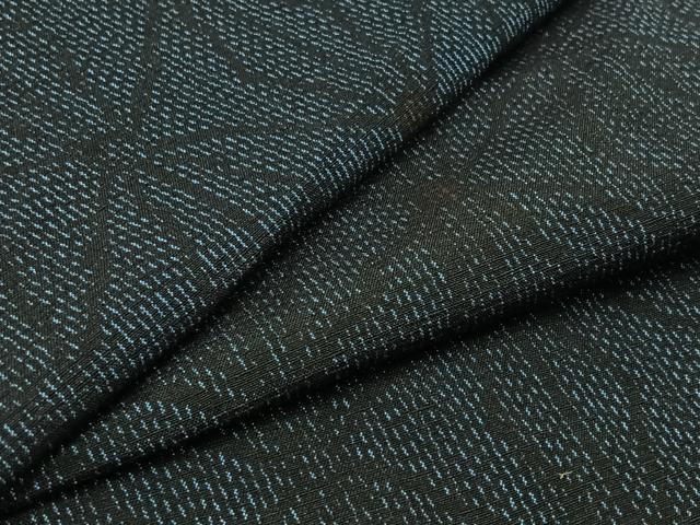 平和屋着物▽上質な紬 単衣 麻の葉文 正絹 逸品 AAAZ7153jh