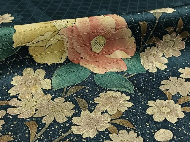 平和屋着物▽訪問着 単衣 流水花文 金銀彩 正絹 逸品 AAAZ7158jh