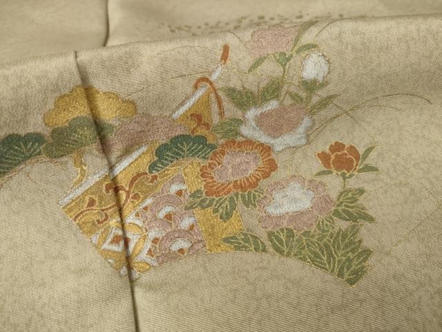 平和屋着物●訪問着 地紙花文 暈し染め 金銀彩 正絹 逸品 AAAZ7206ck