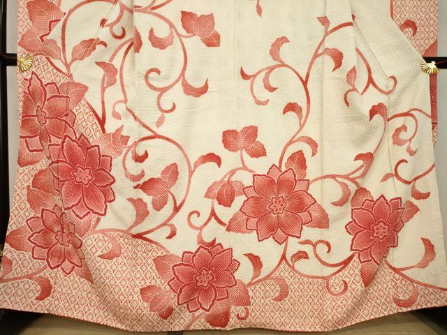 平和屋着物●名門 藤娘きぬたや・総絞り 振袖 花唐草文 正絹 逸品 AAAZ7226ck
