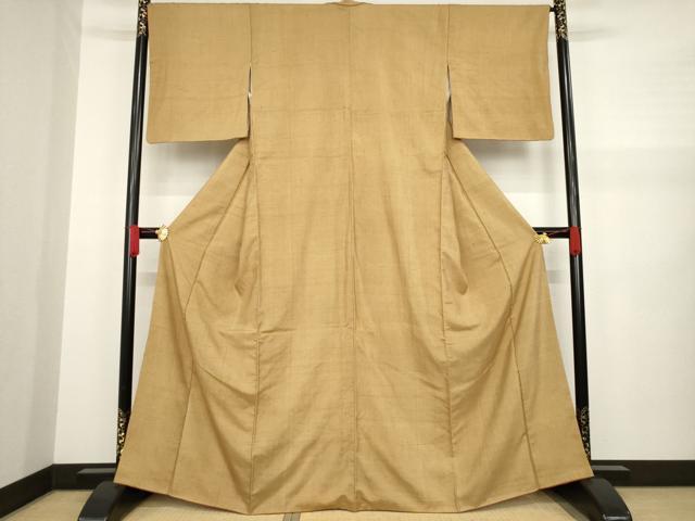 平和屋着物●上質な紬 色無地 芝翫茶色 正絹 逸品 AAAZ7238ck