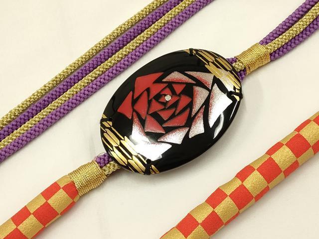 平和屋着物●和装小物 振袖用帯締め 装飾 蒔絵 金糸 逸品 未使用 AAAZ7258ay