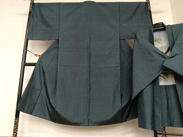 平和屋着物●男性 本場大島紬 アンサンブル 格子 正絹 逸品 AAAZ7286zg