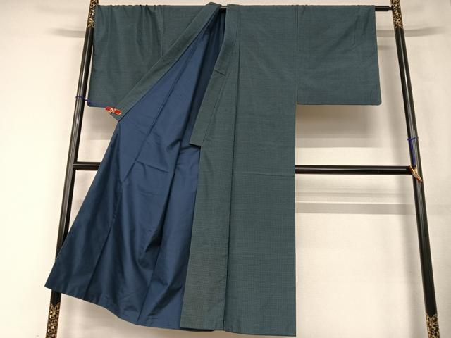 平和屋着物●男性 本場大島紬 アンサンブル 格子 正絹 逸品 AAAZ7286zg
