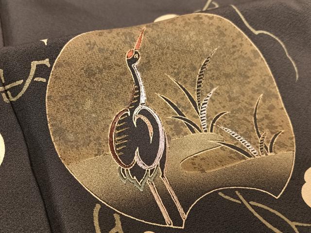 平和屋着物●訪問着 刺繍 花鳥文 暈し染め 金彩 正絹 逸品 AAAZ7366zg