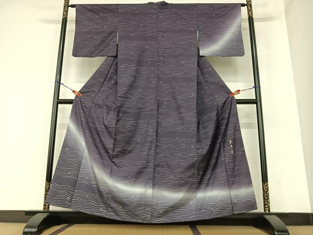 平和屋着物●本場染大島紬 訪問着 草木小紋 雪華 正絹 逸品 AAAZ7375zg