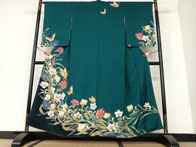 平和屋着物●訪問着 花蝶文 暈し染め 金彩 正絹 逸品 AAAZ7383zg