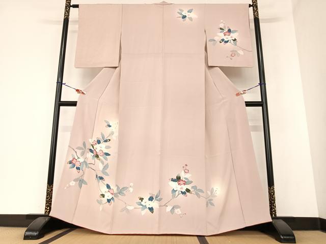 平和屋着物●訪問着 友禅 枝花文 暈し染め 正絹 逸品 AAAZ7387zg