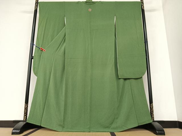 平和屋着物●豪華振袖 色無地 菊塵色 鬼しぼ縮緬 正絹 逸品 AAAZ7393zg