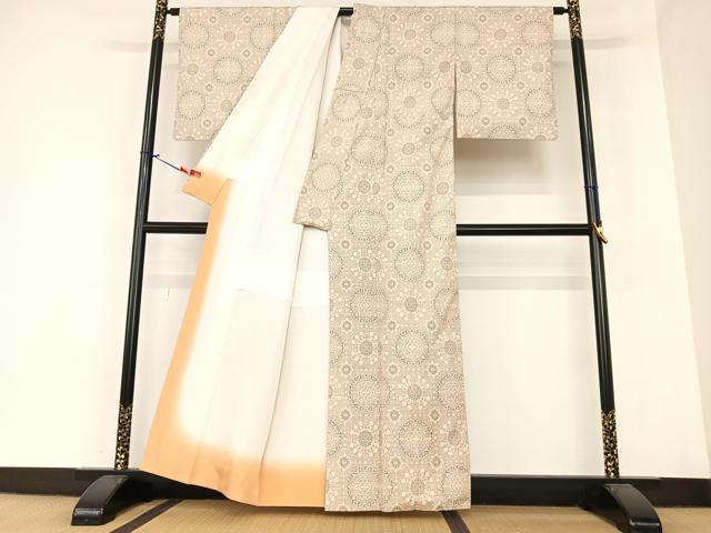 平和屋着物●上質な紬 花丸文 正絹 逸品 AAAZ7431zg