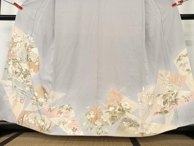 平和屋着物●豪華色留袖 駒刺繍 色紙重ね花文 金彩 正絹 逸品 AAAZ7449zg