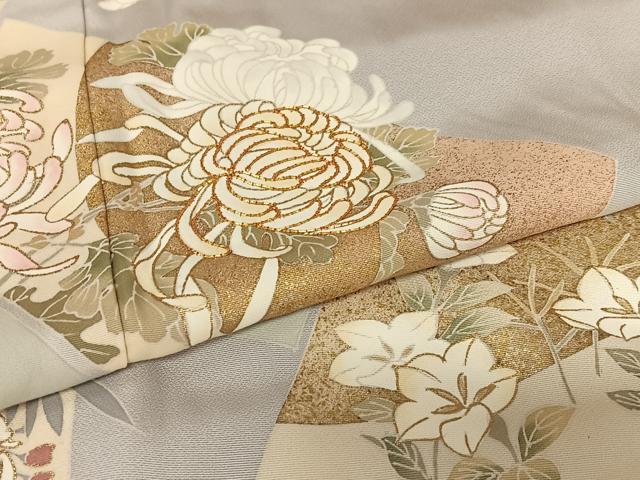 平和屋着物●豪華色留袖 駒刺繍 色紙重ね花文 金彩 正絹 逸品 AAAZ7449zg