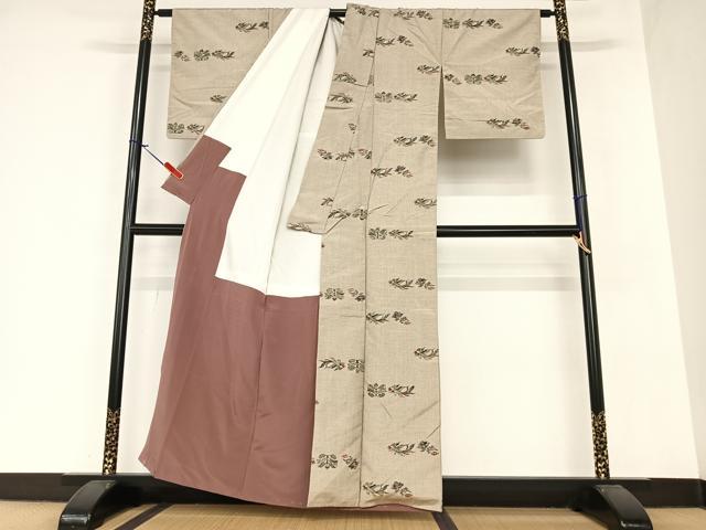 平和屋着物●上質な紬 型染め 鳳凰更紗花文 正絹 逸品 AAAZ7455zg
